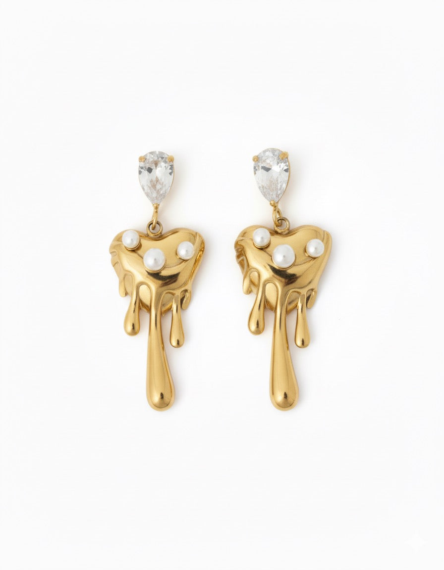 Boucles d’oreilles golden cœur